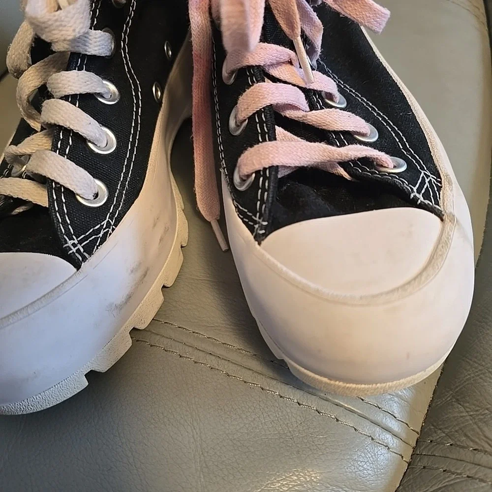 Converse Chuck Taylor All Star Lugged High‎ Black White Platform Womens Size 4.5